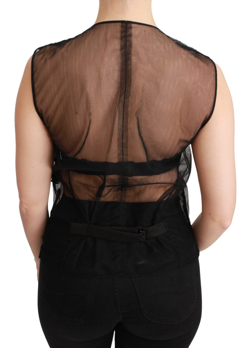 Dolce &amp; Gabbana Gilet en brocart noir à fleurs