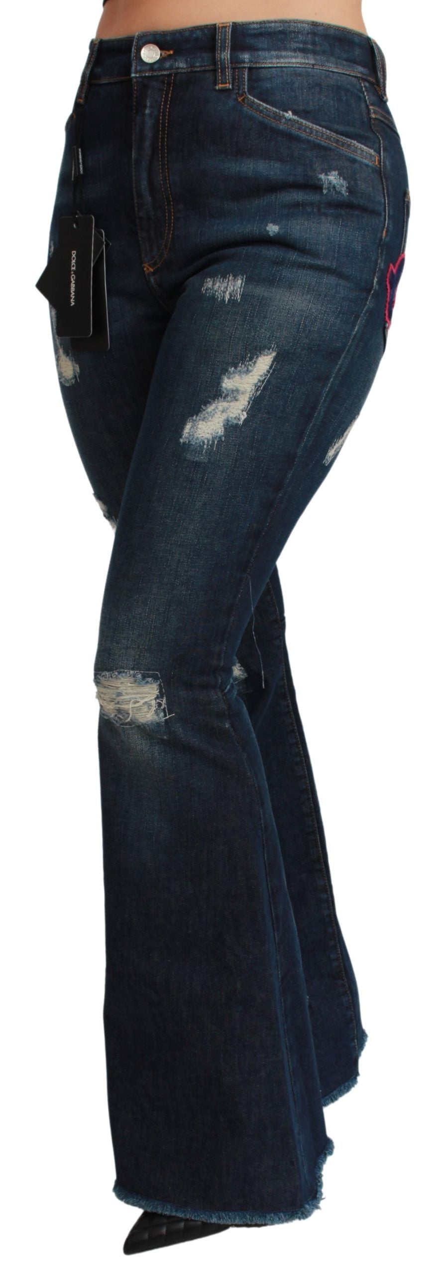 Jean évasé en coton stretch bleu Dolce &amp; Gabbana