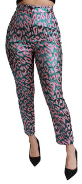 Pantalon taille haute court à motifs multicolores Dolce &amp; Gabbana
