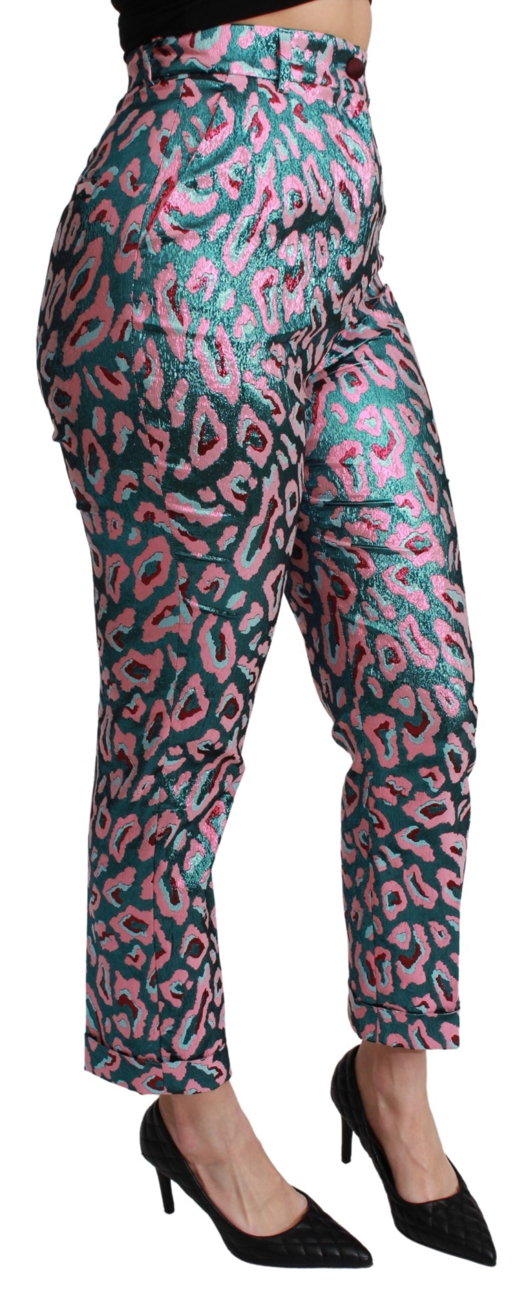 Pantalon taille haute court à motifs multicolores Dolce &amp; Gabbana