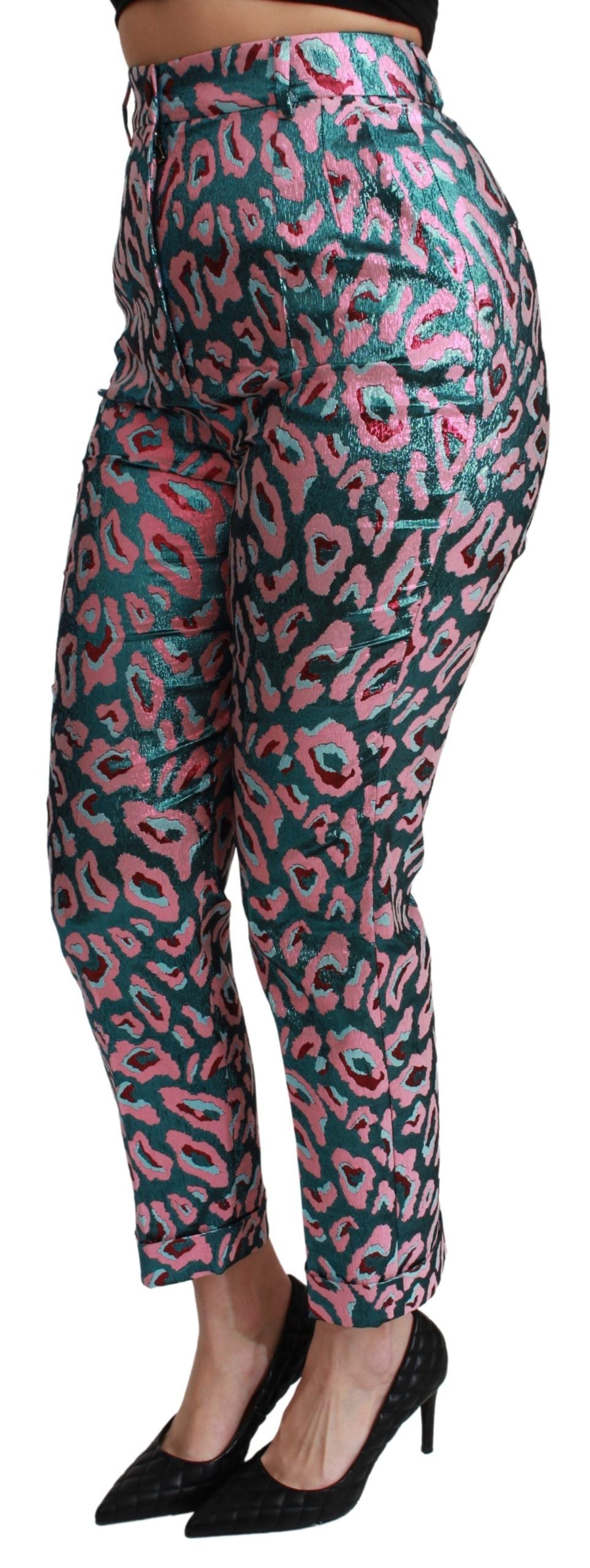 Pantalon taille haute court à motifs multicolores Dolce &amp; Gabbana