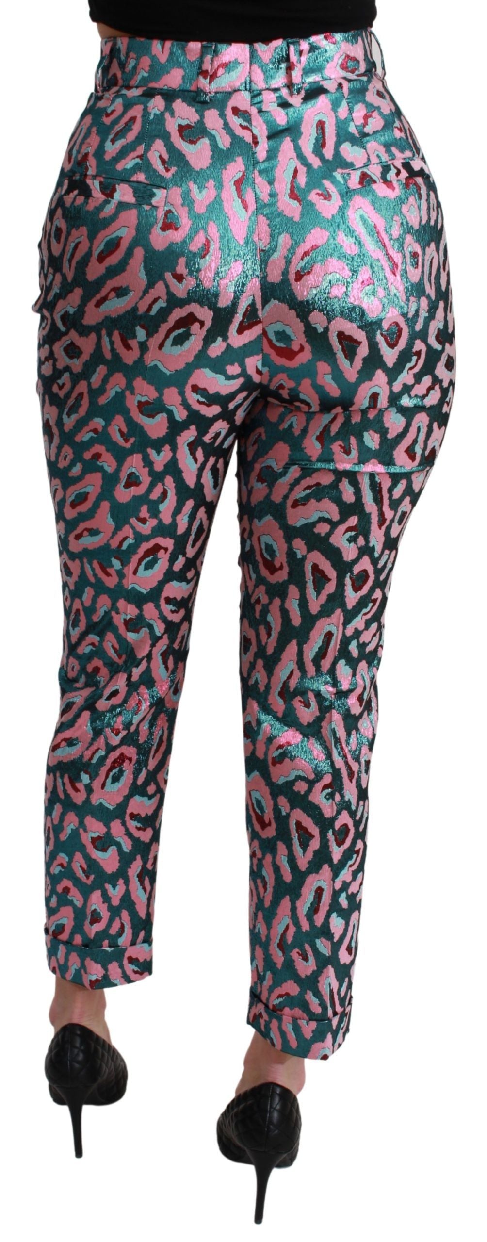 Pantalon taille haute court à motifs multicolores Dolce &amp; Gabbana