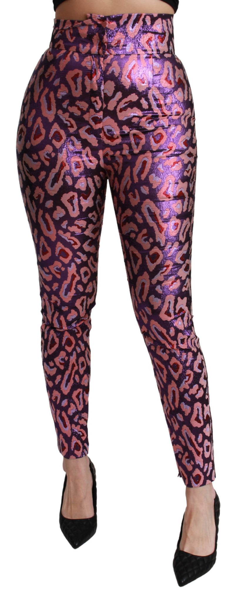Pantalon taille haute court à motifs multicolores Dolce &amp; Gabbana