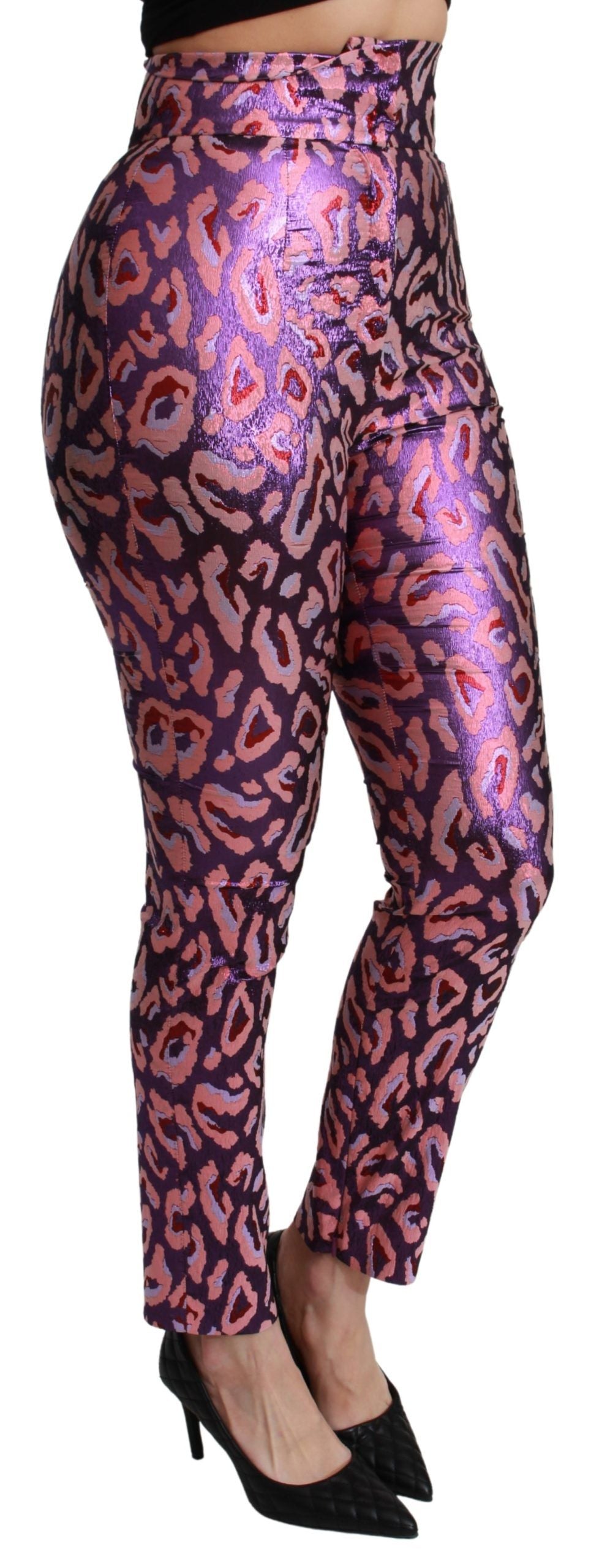 Pantalon taille haute court à motifs multicolores Dolce &amp; Gabbana