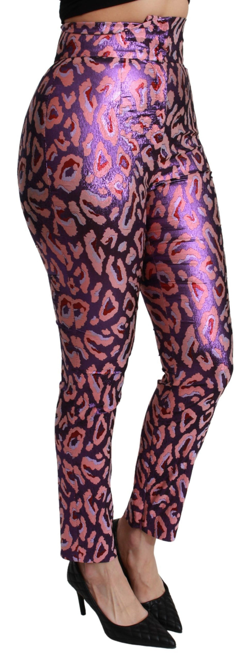 Pantalon taille haute court à motifs multicolores Dolce &amp; Gabbana