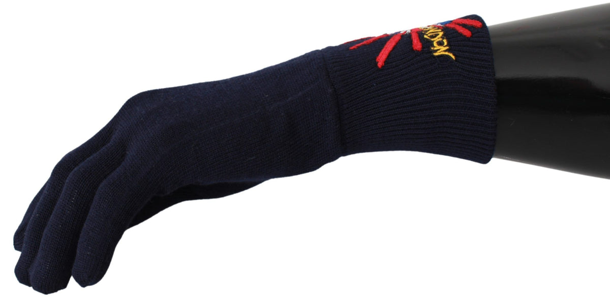 Gants en laine brodés bleus Dolce & Gabbana #DGLovesLondon