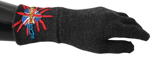 Gants en laine brodés Dolce & Gabbana gris #DGLovesLondon