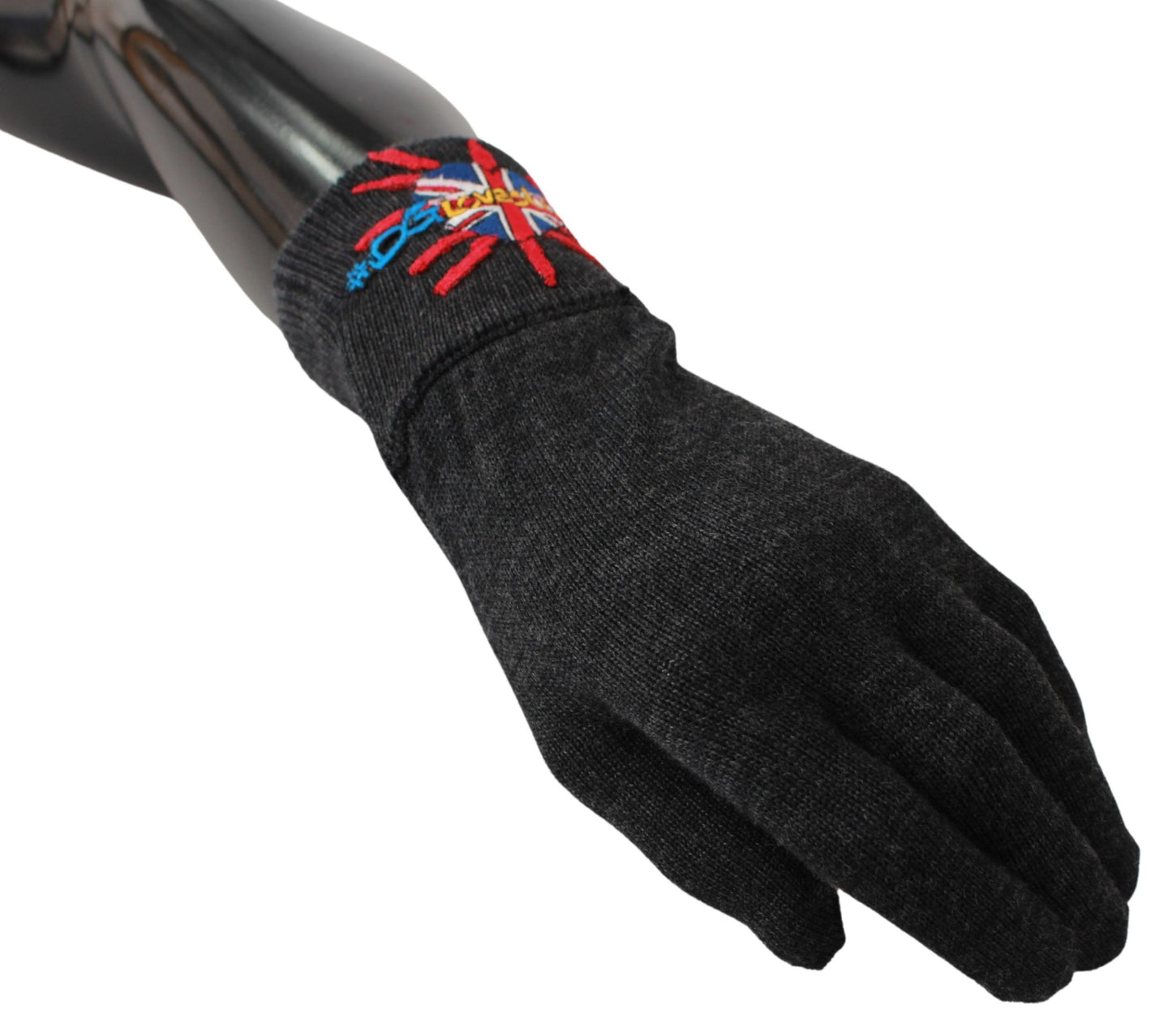 Gants en laine brodés Dolce & Gabbana gris #DGLovesLondon