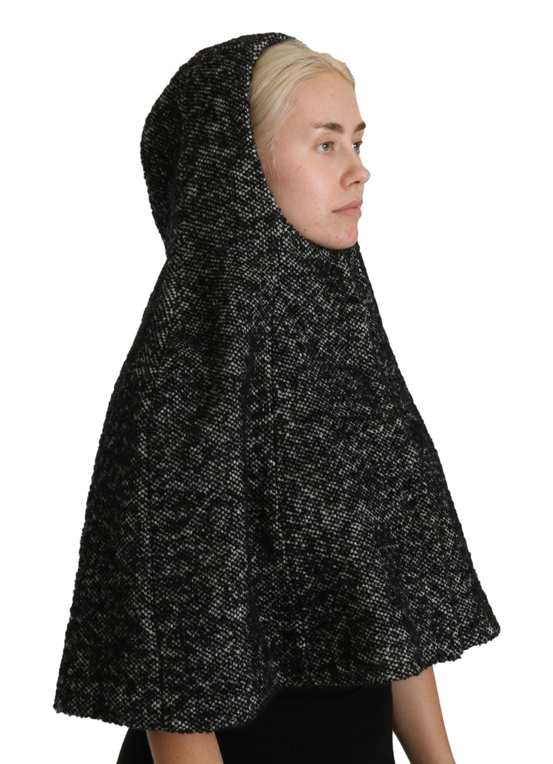 Dolce &amp; Gabbana, manteau-caftan en laine tweed grise.