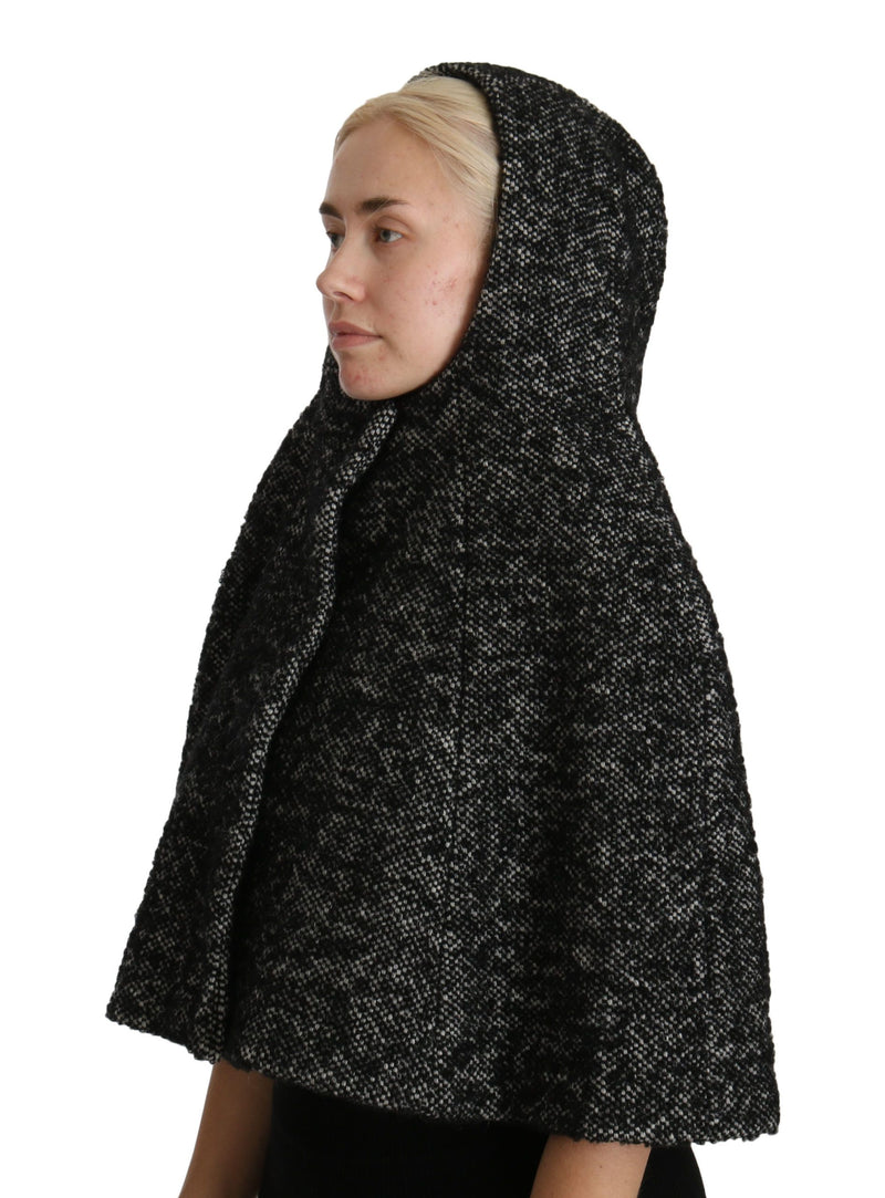 Dolce &amp; Gabbana, manteau-caftan en laine tweed grise.