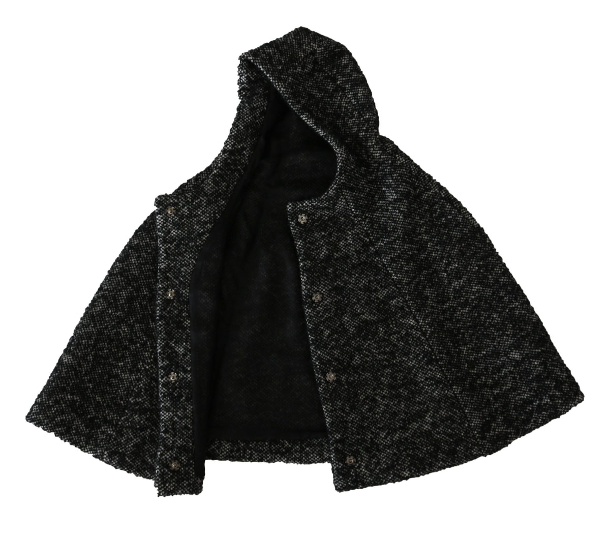 Dolce &amp; Gabbana, manteau-caftan en laine tweed grise.