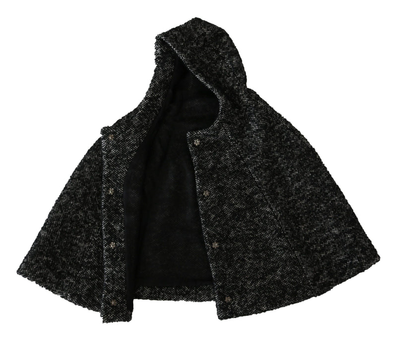 Dolce &amp; Gabbana, manteau-caftan en laine tweed grise.