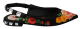 Escarpins à bout rond Dolce &amp; Gabbana noirs à fleurs et cristaux