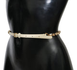 Ceinture en cuir blanc avec cristaux Dolce &amp; Gabbana