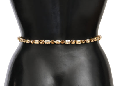 Dolce &amp; Gabbana Witte Leren Kristallen Tailleriem