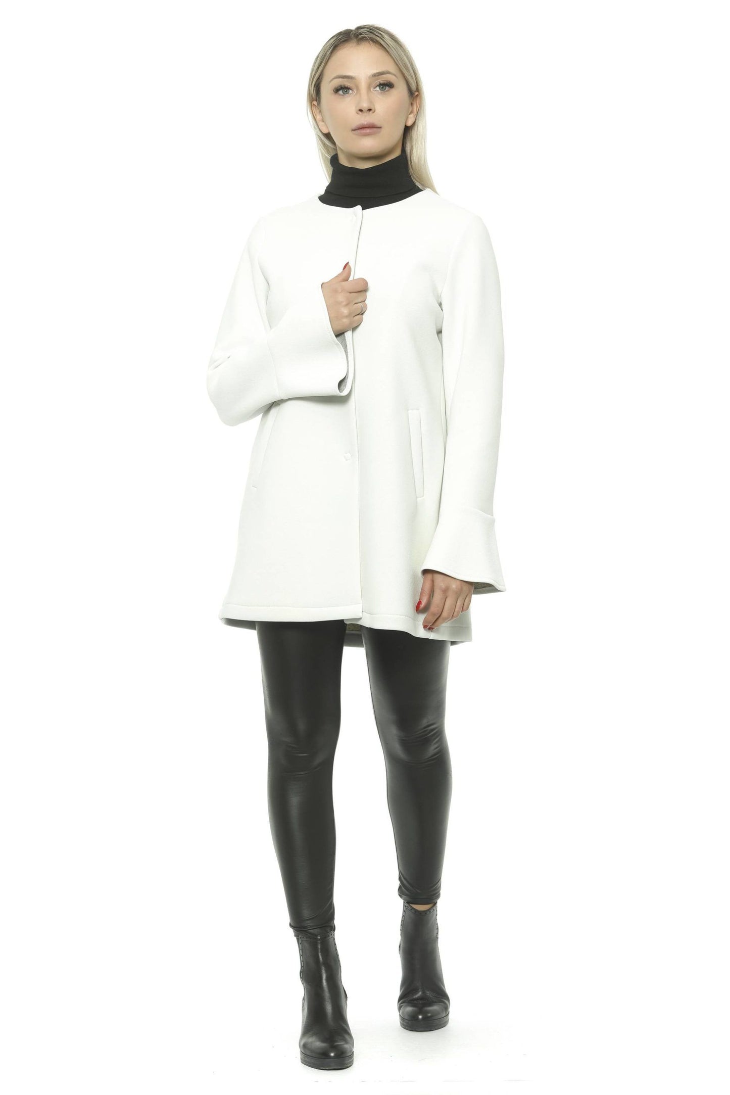 Manteau en néoprène blanc élégant pour femme 19V69 Italia