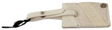 Porte-clés à motif en cuir beige avec étiquette de bagage GF Ferre