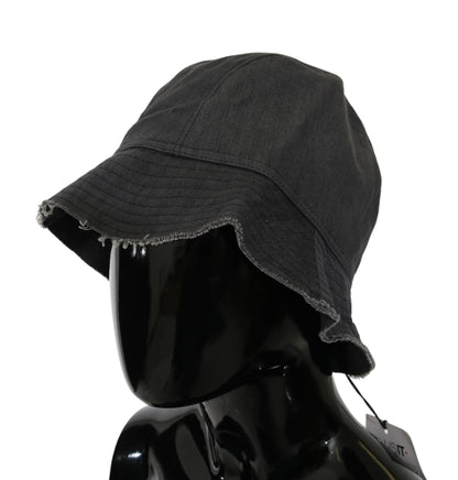 Costume National Zwart Gewassen Brede Rand Outdoor Bucket Hat