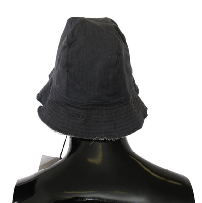 Costume National Zwart Gewassen Brede Rand Outdoor Bucket Hat
