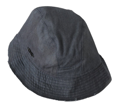 Costume National Zwart Gewassen Brede Rand Outdoor Bucket Hat