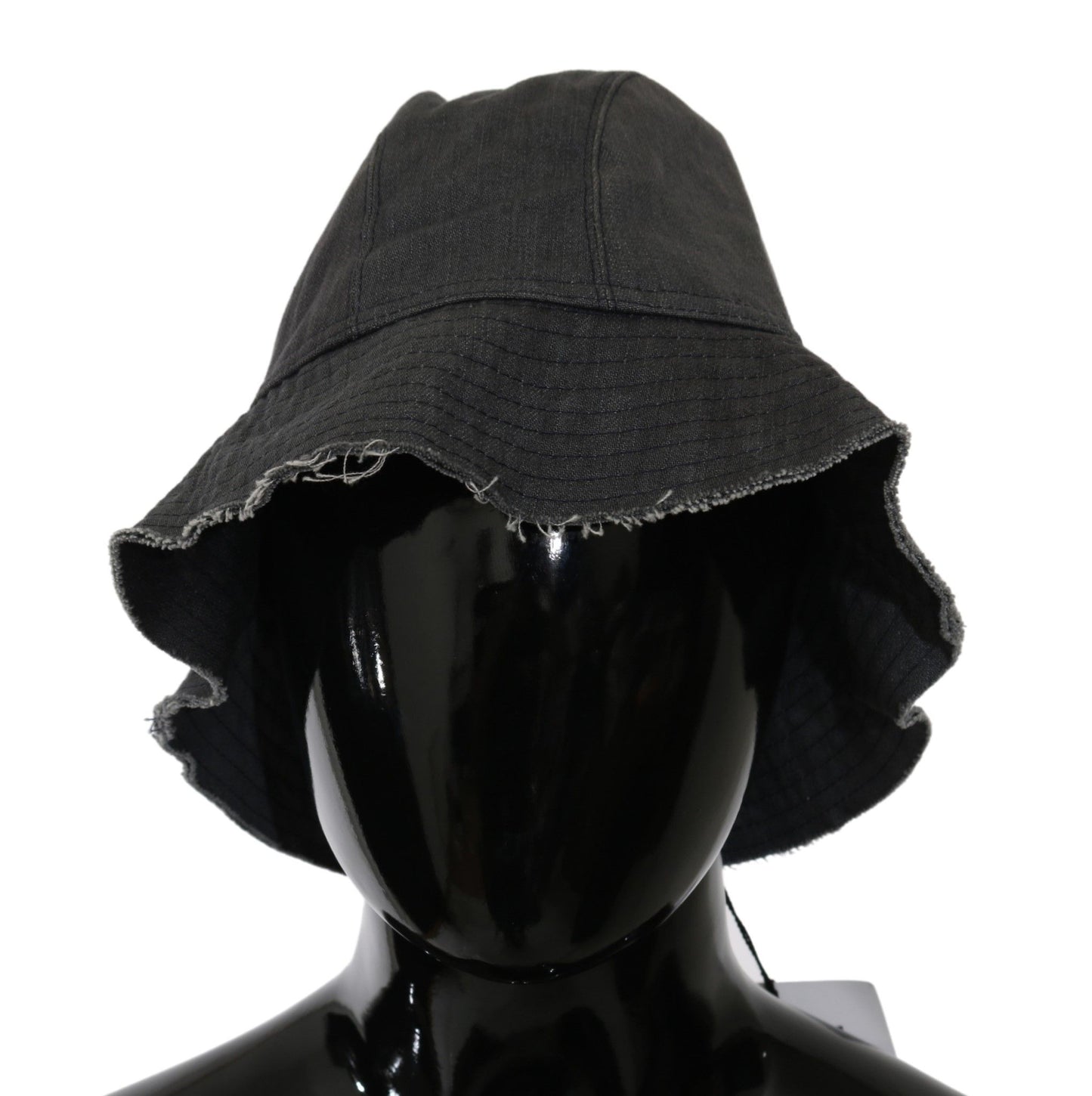 Costume National Zwart Gewassen Brede Rand Outdoor Bucket Hat
