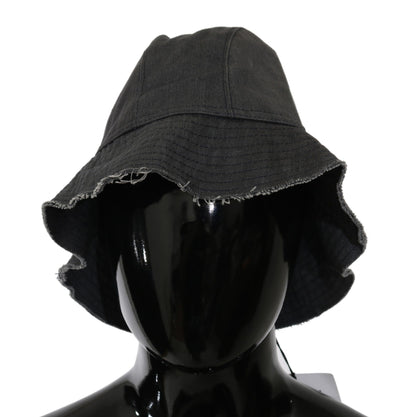 Costume National Zwart Gewassen Brede Rand Outdoor Bucket Hat