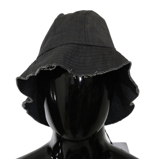 Costume National Zwart Gewassen Brede Rand Outdoor Bucket Hat