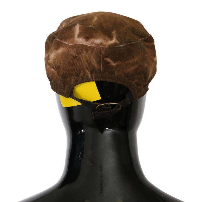 Costume National Béret Gavroche Marron Cabbie Fedora Chapeau