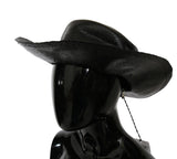 Chapeau de cowboy noir à large bord uni Costume National