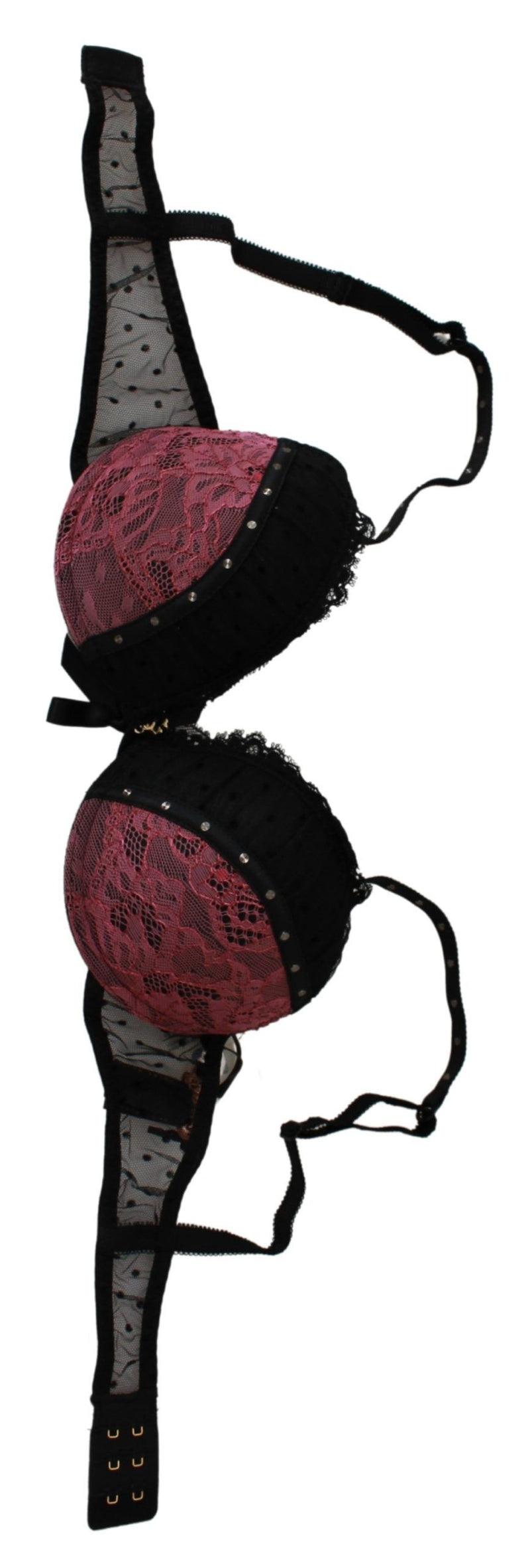 Soutien-gorge push-up en dentelle rose et noire Roberto Cavalli