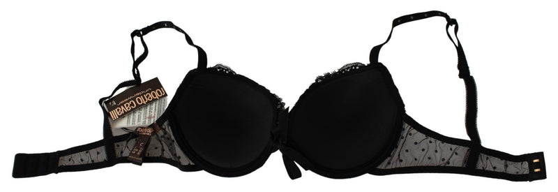 Soutien-gorge push-up en dentelle rose et noire Roberto Cavalli