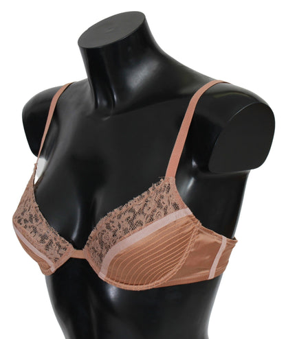 Lingerie en soie à dentelle push-up nude Ermanno Scervino
