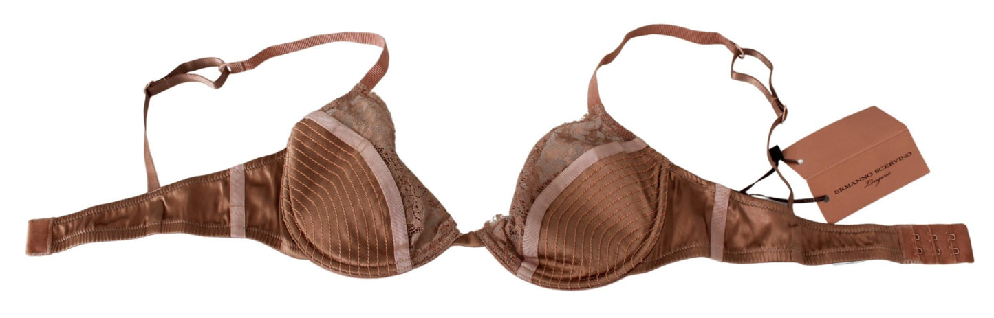 Lingerie en soie à dentelle push-up nude Ermanno Scervino