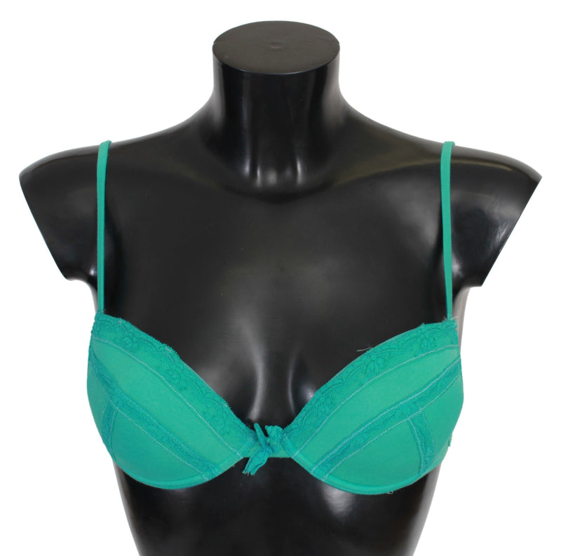 Soutien-gorge push-up vert Ermanno Scervino en 100% coton.
