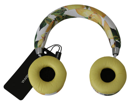 Dolce &amp; Gabbana Wit Geel Citroen Print Headset Hoofdtelefoon