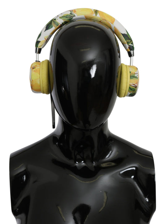 Dolce &amp; Gabbana Wit Geel Citroen Print Headset Hoofdtelefoon