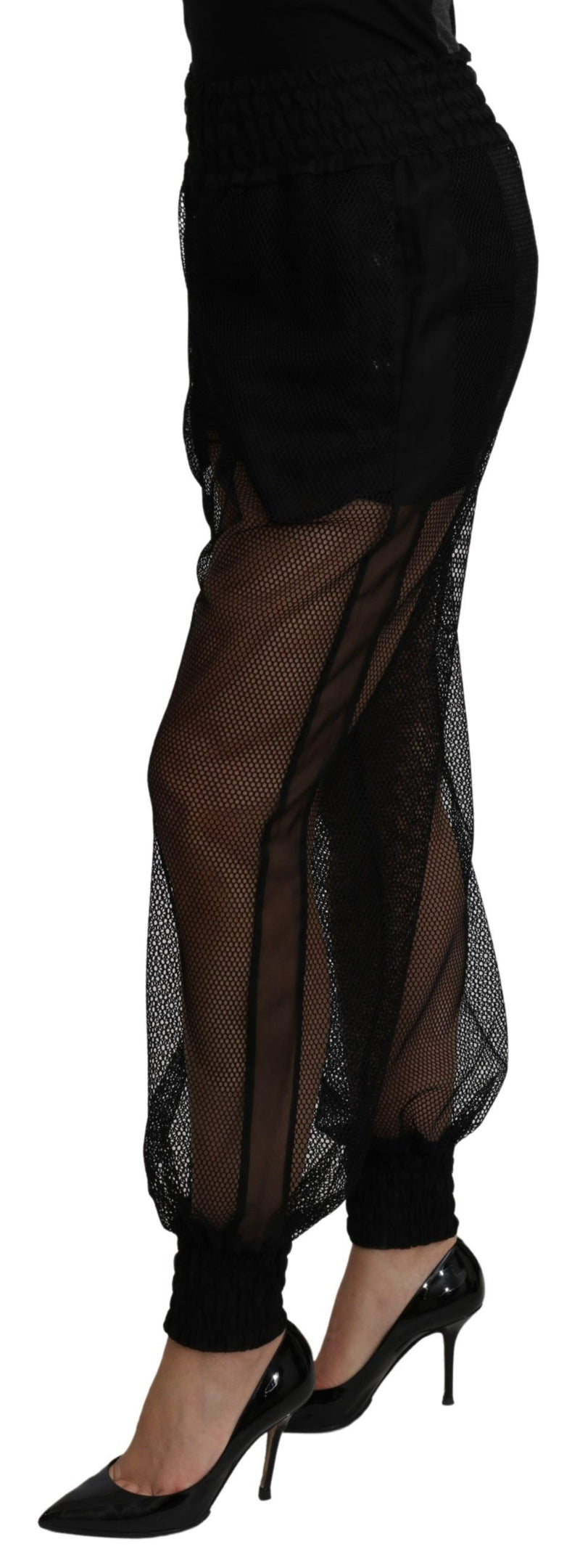 Pantalon de jogging en polyester noir transparent Dolce &amp; Gabbana