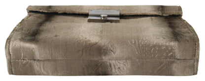 Porte-documents Dolce &amp; Gabbana en cuir à fleurs et velours beige pour homme