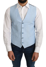Gilet de costume formel en viscose extensible bleu de Dolce &amp; Gabbana