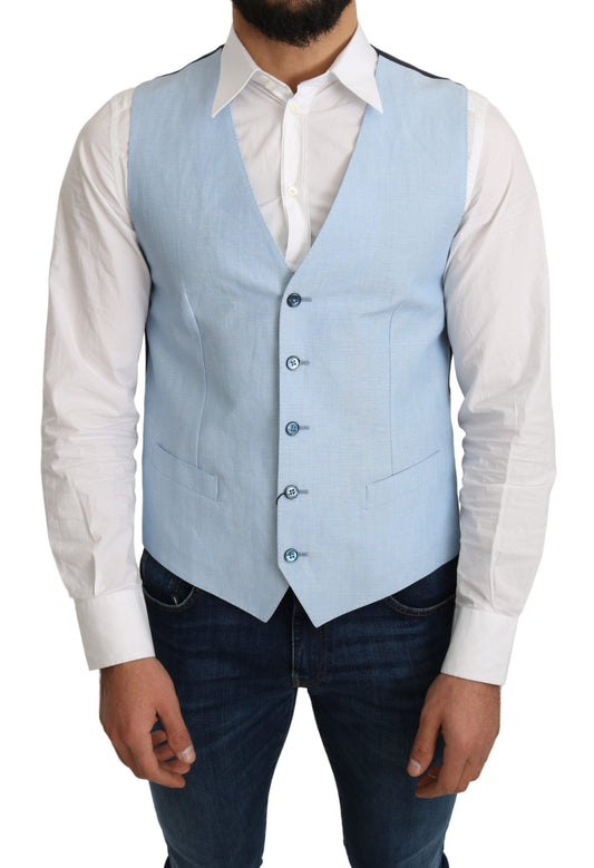 Gilet de costume formel en viscose extensible bleu de Dolce &amp; Gabbana