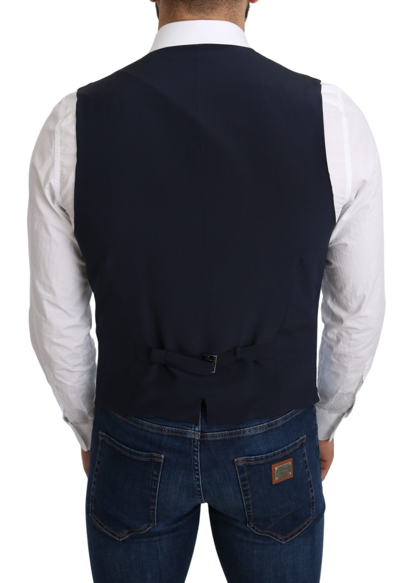 Gilet de costume formel en viscose extensible bleu de Dolce &amp; Gabbana