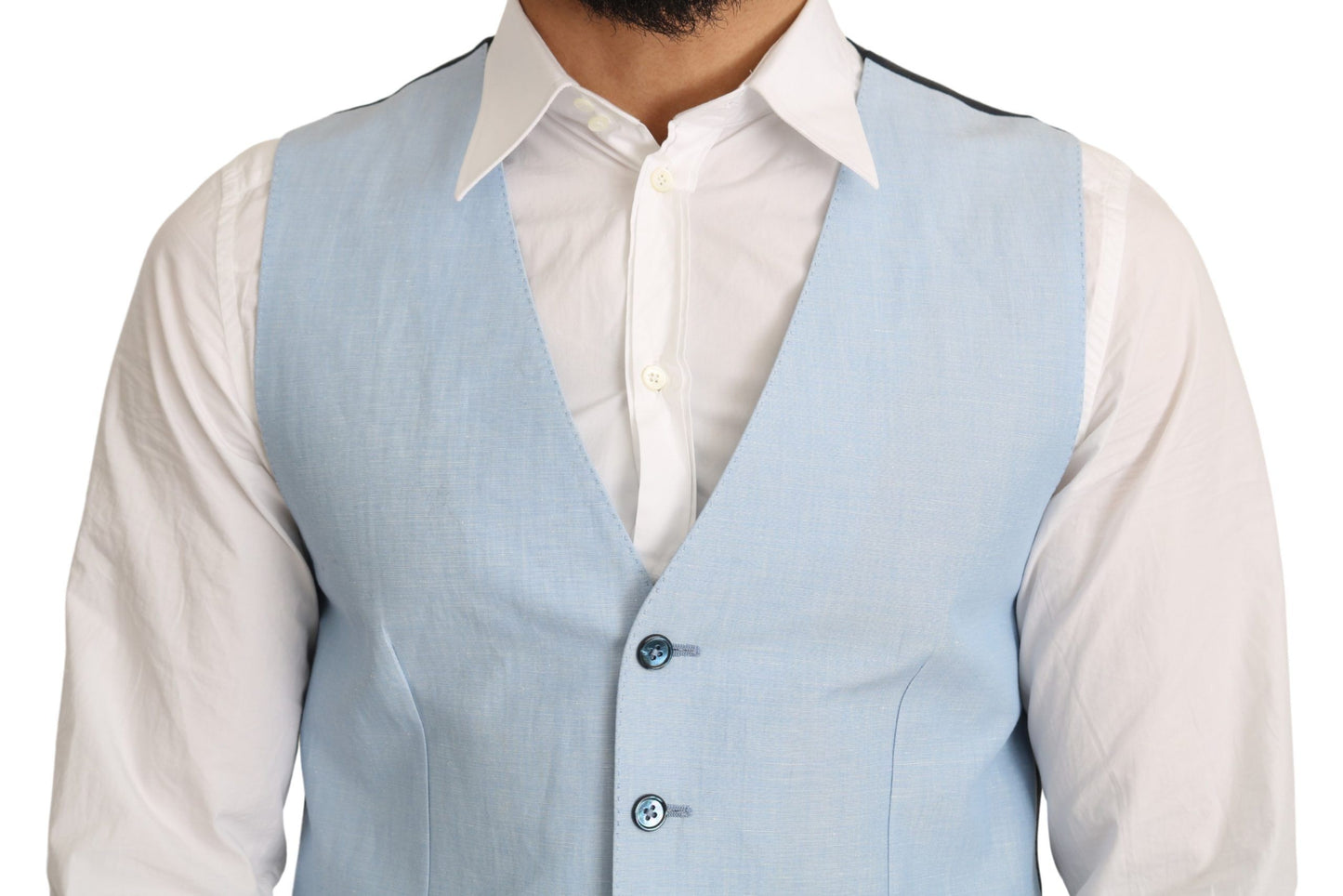Gilet de costume formel en viscose extensible bleu de Dolce &amp; Gabbana