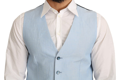 Gilet de costume formel en viscose extensible bleu de Dolce &amp; Gabbana