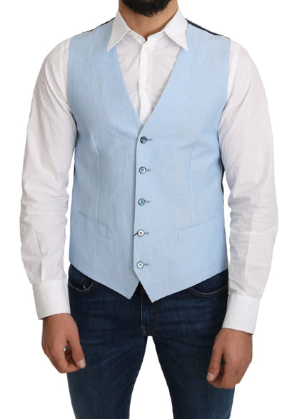 Gilet de costume formel en viscose extensible bleu de Dolce &amp; Gabbana