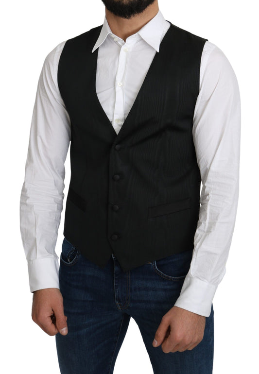 Gilet de costume formel gris en soie 100% de Dolce &amp; Gabbana
