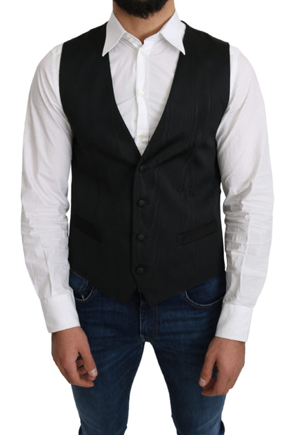 Gilet de costume formel gris en soie 100% de Dolce &amp; Gabbana