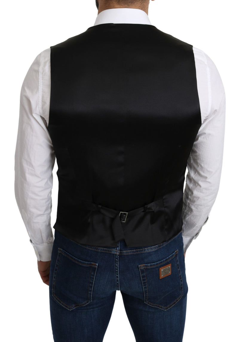 Gilet de costume formel gris en soie 100% de Dolce &amp; Gabbana