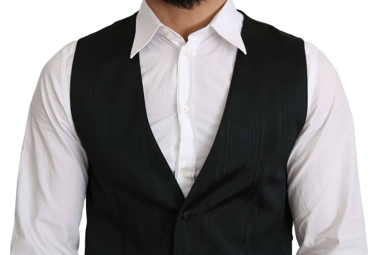 Gilet de costume formel gris en soie 100% de Dolce &amp; Gabbana