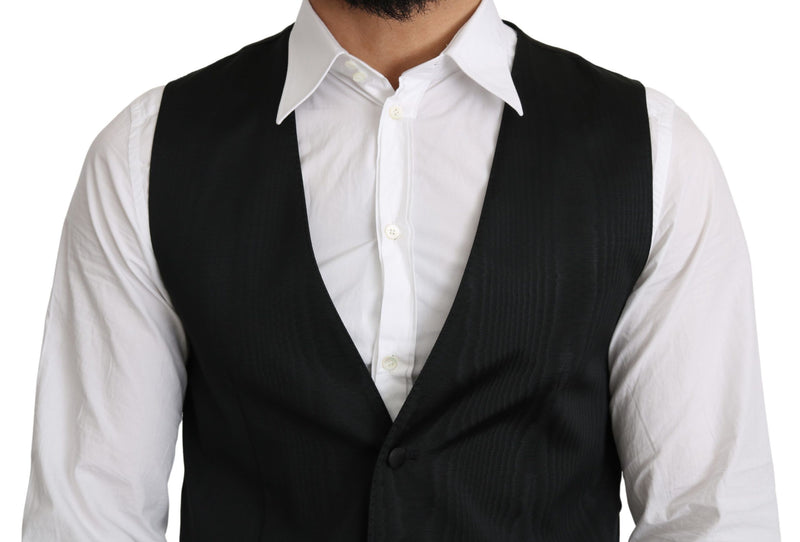 Gilet de costume formel gris en soie 100% de Dolce &amp; Gabbana
