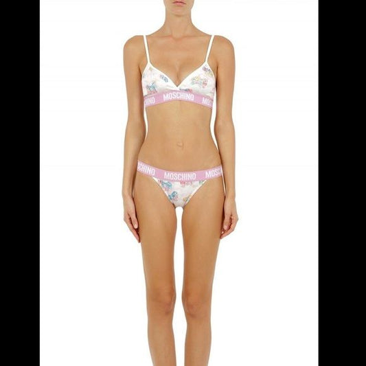 Ensemble soutien-gorge et culotte Moschino blanc My Little Pony, bikini deux pièces.